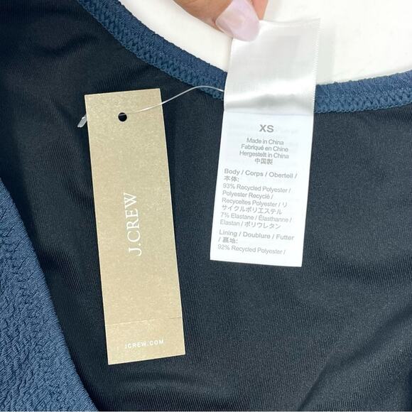 NEW J. Crew Textured Curved-waist Cheeky Bikini Bottom Blue Women’s XS BC050 $59 - Picture 3 of 10